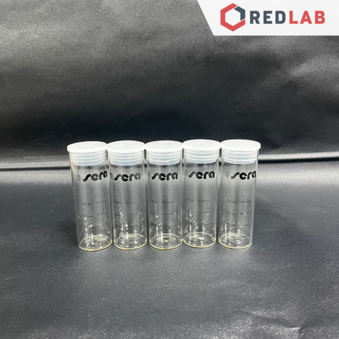 Cuvet lọ thuỷ tinh 20ml có nắp SERA - dùng thay thế cho bộ test nhanh đo các chỉ tiêu trong nước nuôi trồng thuỷ hải sản