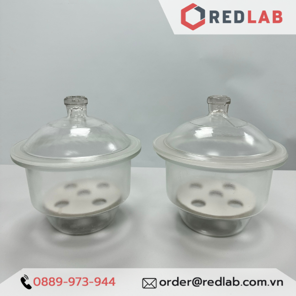 Bình hút ẩm trắng không vòi ONELAB 150 180 210 240 300 350 400 450 mm, dùng lưu trữ, làm khô mẫu thí nghiệm, có VAT