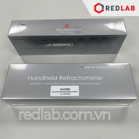 Khúc xạ kế đo độ cồn 0-80% TRANS Instruments - Singapore RAL0080, có VAT- redlab