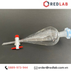 Phễu chiết quả lê khoá nhựa PTFE ONELAB kẻ vạch 60 125 250 500 1000 2000 ml, bình lắng gạn thủy tinh thí nghiệm, có VAT