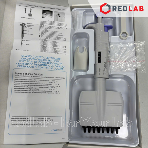 Micropipet đa kênh (8 kênh) hấp tiệt trùng PHOENIX Instrument 0.5-10µl, 5-50µl, 50-300µl, có VAT