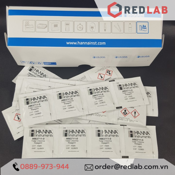 Gói thử Clo dư, Clo tổng Hanna HI93711-01, giá tốt, có VAT
