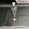 Phễu chiết quả lê, bình lắng gạn Khoá Nhựa PTFE có chia vạch ONELAB, dùng để chiết tách dung môi, tinh dầu, dung dịch trong thí nghiệm, có VAT
