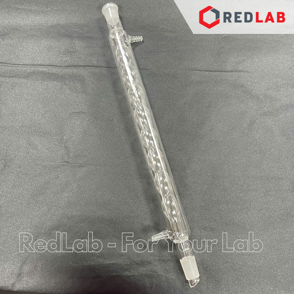 Ống sinh hàn thẳng, bóng, xoắn 400mm GENLAB 2 cổ nhám 24/29, dùng trong thí nghiệm ngưng tụ, có VAT