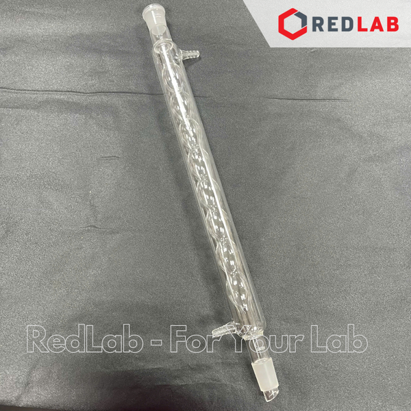 Ống sinh hàn thẳng, bóng, xoắn 400mm GENLAB 2 cổ nhám 24/29, dùng trong thí nghiệm ngưng tụ, có VAT