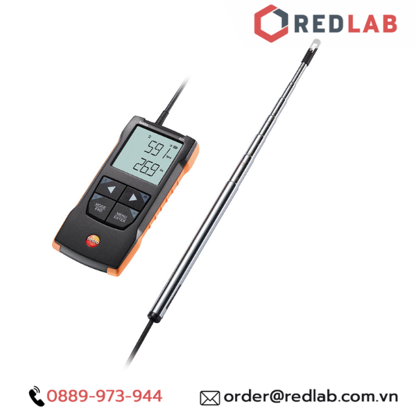 Máy đo vận tốc gió với đầu đo dạng sợi nhiệt Kết nối App TESTO 425 (0563 0425) dải đo 0,01 đến 30 m/s, chính hãng, có VAT