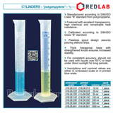 Ống đong trắng nhựa PP vạch nổi trắng ISOLAB Class B, 10 25 50 100 250 500 1000 ml, có VAT