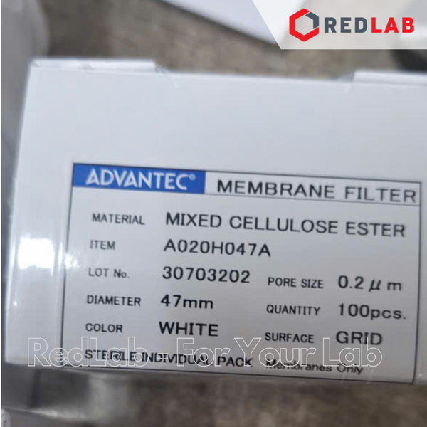Màng lọc vi sinh MCE Ø 47mm 0.2um ADVANTEC A020H047A kẻ sọc, tiệt trùng từng tờ (hộp 100 tờ) có VAT