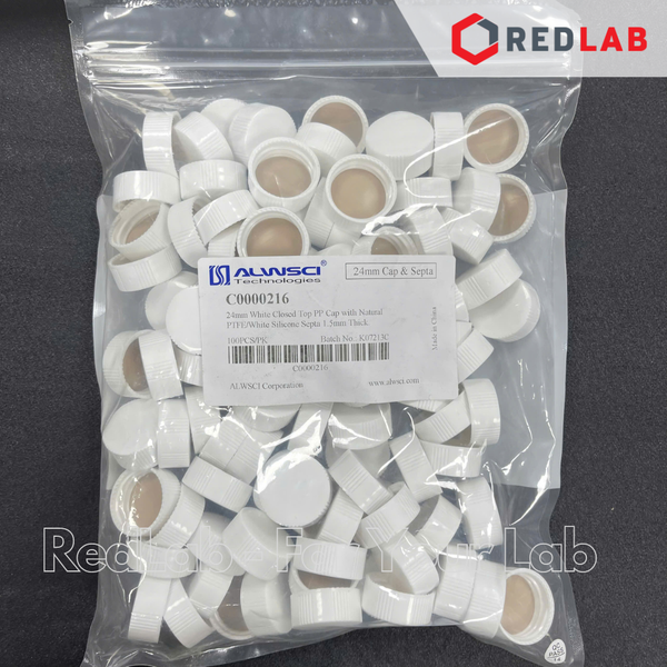 [Bộ 100 cái] ALWSCI Chai thủy tinh vial 30ML 27.5x84mm trắng / nâu + Nắp vặn kín nhựa PP 24-400 septa 1.5mm, có VAT