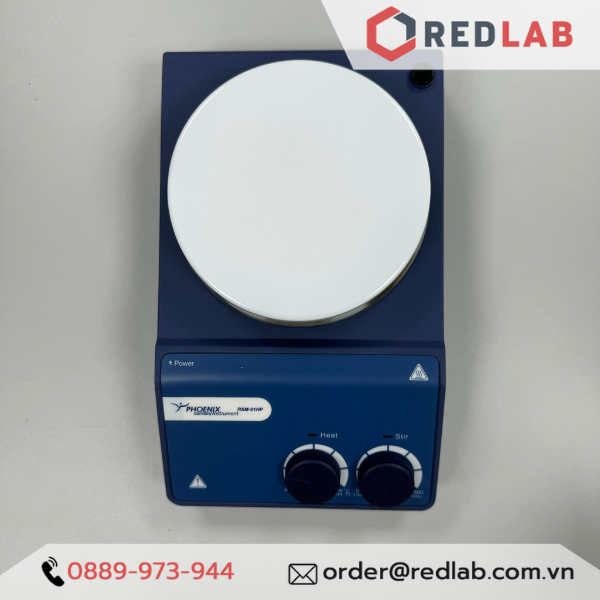 Máy khuấy từ gia nhiệt PHOENIX Instrument RSM-01HP, tốc độ 1500 rpm, nhiệt độ 340 °C, đĩa Ø 135mm, có VAT