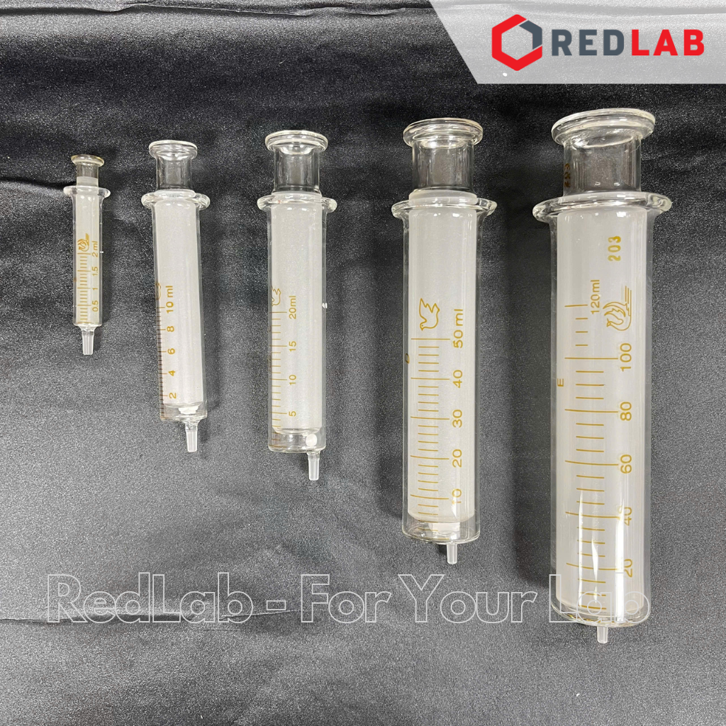 Bơm tiêm xi lanh thuỷ tinh PT Medical 2 5 10 20 50 100 ml (chưa gồm kim) dùng trong lab thí nghiệm, có VAT