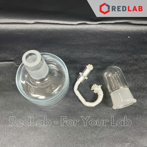 Đèn cồn thuỷ tinh SIMAX 100ml, nút đậy nhám thuỷ tinh, alcohol lamp, có VAT