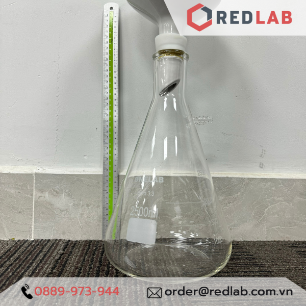 Bình tam giác có vòi ONELAB 250 500 1000 ml 2.5 5 10 20 L, dùng trong bộ lọc hút chân không thí nghiệm, có VAT