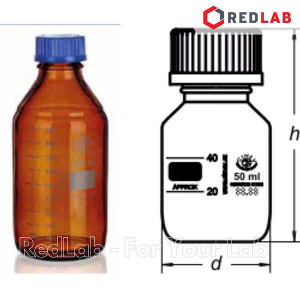 Chai trung tính Nâu SIMAX Class A 50 100 150 250 500 ml, 1 2 5 10 L nắp vặn PP xanh GL 32 45, có VAT