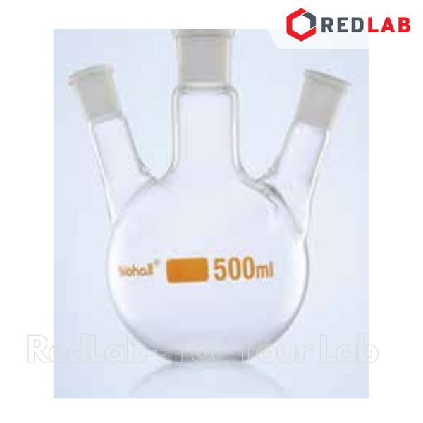 Bình cầu đáy tròn 3 cổ nhám BIOHALL 250 500 1000 ml 2L 5L 10L 20L - 19/26 24/29 29/32 34/35 45/40 55/44, có VAT