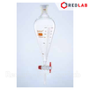 Phễu chiết quả lê BIOHALL khóa nhựa PTFE 50 100 250 500 1000 2000 ml, thủy tinh boro 3.3, vạch trắng, có VAT