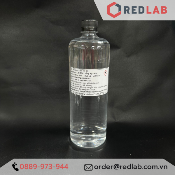 Cồn 70 độ, 90 độ, 96 độ (chai 1 lít) hãng CEMACO Việt Nam, 70% 90% 96% Ethanol, có VAT