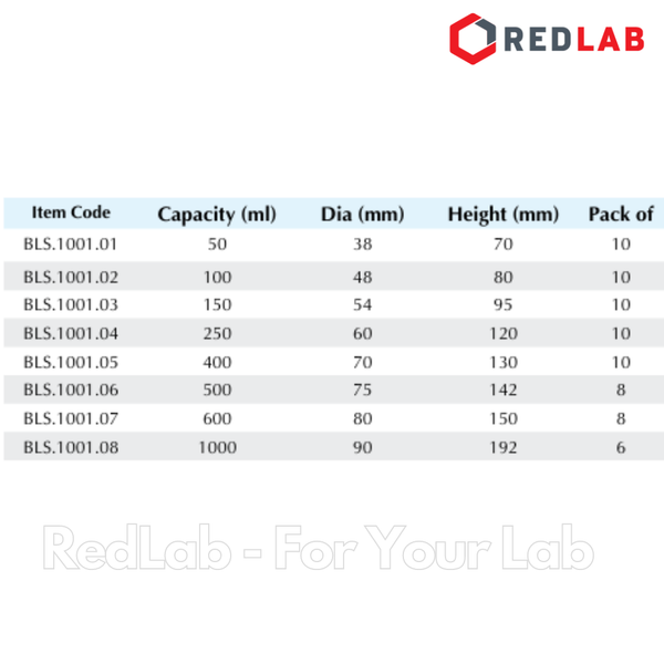 Cốc đốt thuỷ tinh Cao thành BIOHALL 50 100 150 200 250 400 500 600 1000 ml, beaker có mỏ chịu nhiệt, có VAT