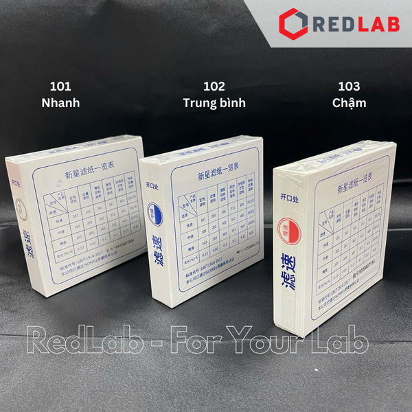 Giấy lọc định tính NewStar Ø 11cm chảy nhanh 101, trung bình 102, chậm 103 (hộp 100 tờ), giấy lọc thí nghiệm, có VAT