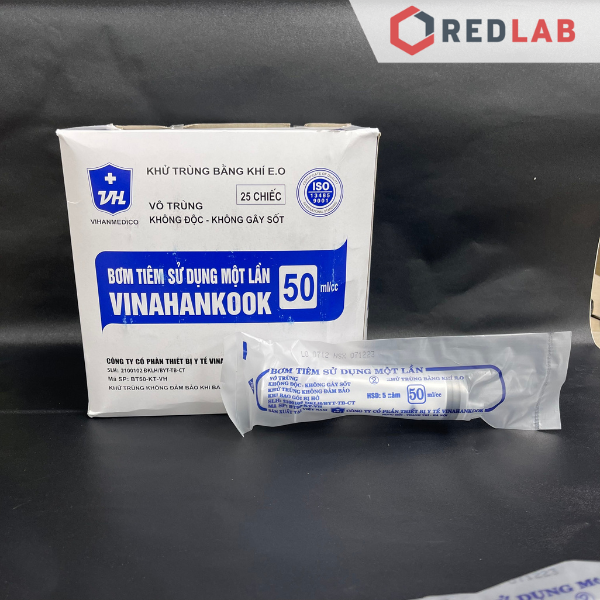 Bơm tiêm xi lanh 50ml/cc (bơm cho ăn) Vinahankook (hộp 25 cái) tiệt trùng tia EO, sử dụng 1 lần, có VAT