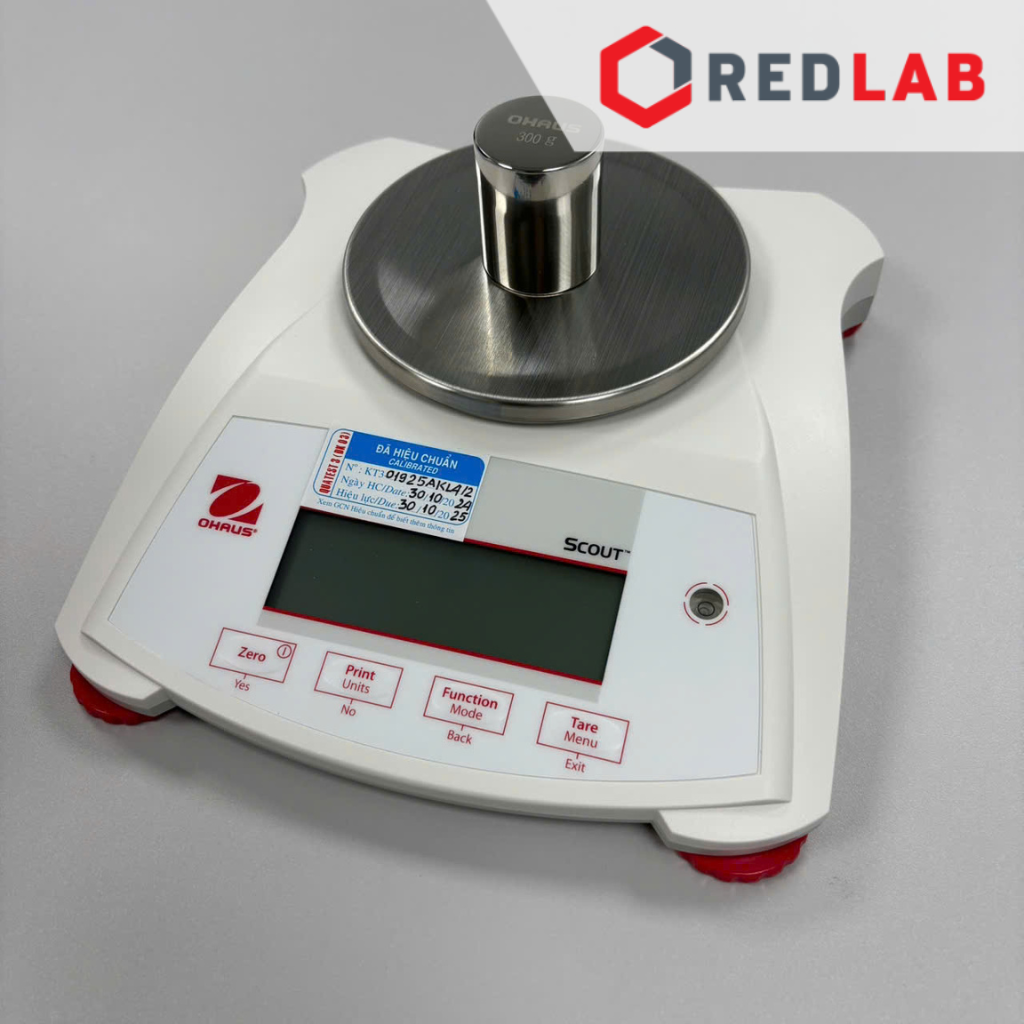 Cân kỹ thuật điện tử 2 số lẻ hiện số 620g / 0.01g OHAUS SPX622 chuẩn ngoại, màn hình LCD, có VAT
