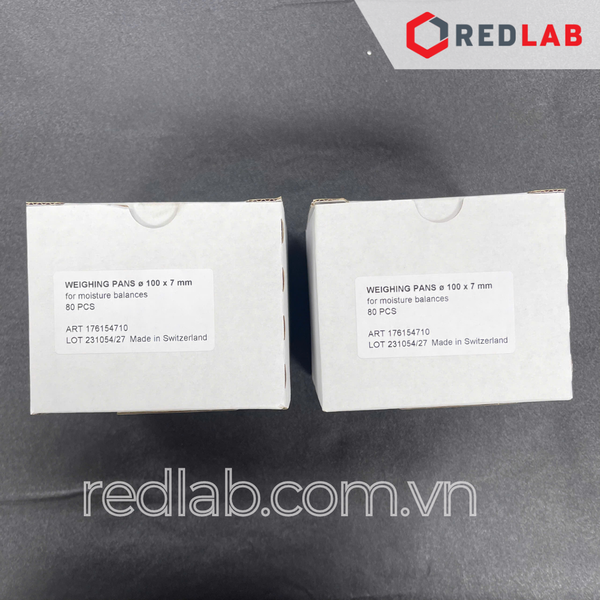 Đĩa cân nhôm Ø 100mm cao 7mm (58ml) MARIENFED 6604900 (hộp 80 cái) dùng cho cân cân sấy ẩm, có VAT