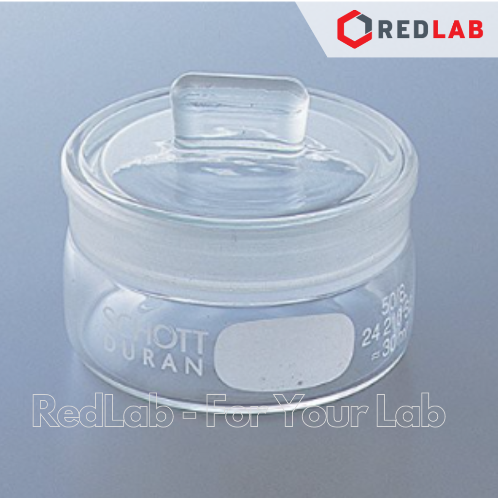 Chén cân thủy tinh thấp thành DURAN Class A 28×25 38×30 54×30 85×30 mm – 5 15 30 80 ml, Weighing Bottle, có VAT