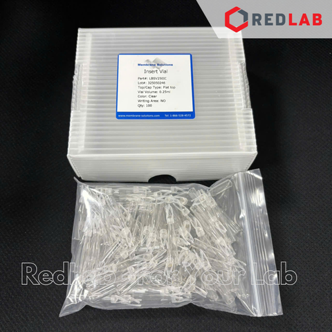 Ống insert sắc ký MEMBRANE SOLUTIONS 250 300 400 ul đáy bằng / đáy nhọn / có lò xo định tâm, cho vial 2ml 9-425, có VAT