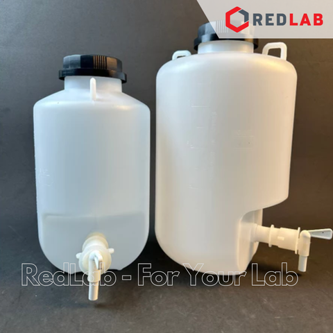 Bình nhựa HDPE có vòi ONELAB thể tích lớn 5 10 25 L, dùng trong thí nghiệm, có VAT