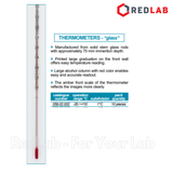 Nhiệt kế rượu thủy tinh ISOLAB 059.02.002 thang đo -20 to +110°C : 0.5°C dài 300mm, có VAT