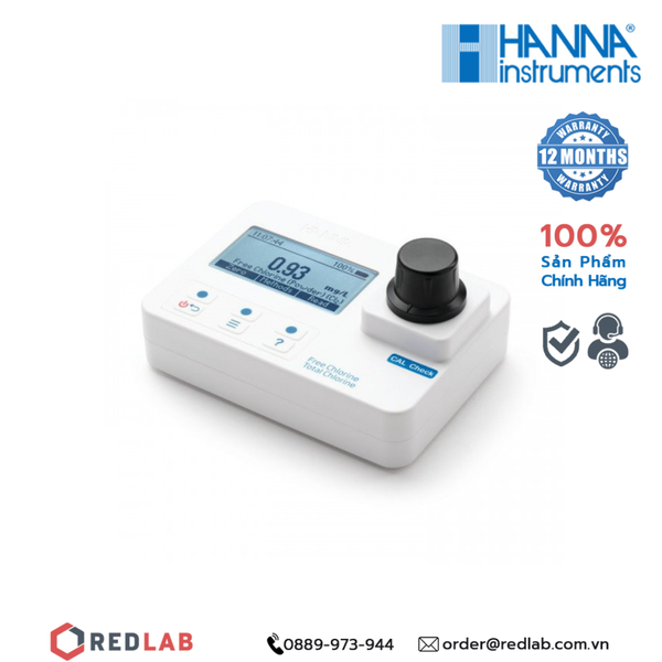 Máy quang đo Clo dư và Clo tổng trong nước sạch Hanna HI97711, giá tốt, có VAT