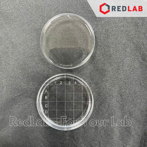 [Gói 10 cái tiệt trùng] Đĩa Rodac 55mm tiệt trùng Aptaca code 155, đĩa petri nhựa kẻ sọc PS, có VAT