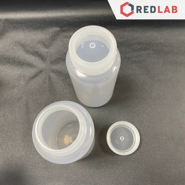 Chai nhựa PP trắng miệng rộng, nắp vặn BIOLOGIX 30 60 125 200 250 500 ml, có VAT