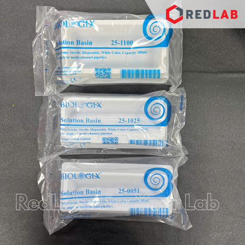 Đĩa V đựng mẫu cho Micropipet BIOLOGIX 25 55 100 ml, tiệt trùng từng cái, nhựa PS trắng, có VAT
