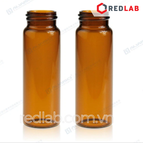 [Bộ 100 cái] ALWSCI Chai thủy tinh vial 30ML 27.5x84mm trắng / nâu + Nắp vặn kín nhựa PP 24-400 septa 1.5mm, có VAT