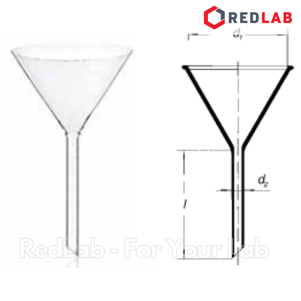 Phễu thuỷ tinh có gân SIMAX size lớn Ø 250 300 mm, glass funnel, có VAT