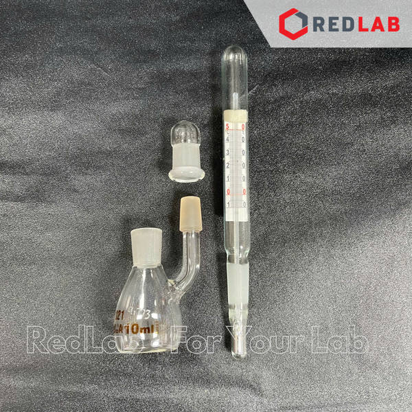 Bình đo tỷ trọng có nhiệt kế BIOHALL 10 25 50 100 ml class A, Pycnometer thuỷ tinh, có VAT