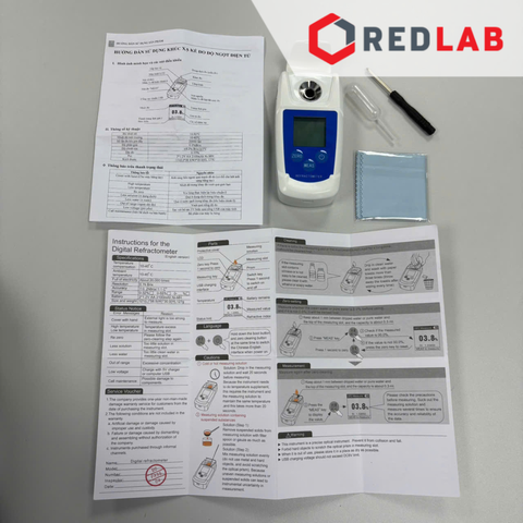 Khúc xạ kế đo độ ngọt điện tử Top Meter TD-B-G 0-55% Brix ±0.2%, 10-40°C ±1°C, có VAT - redlab