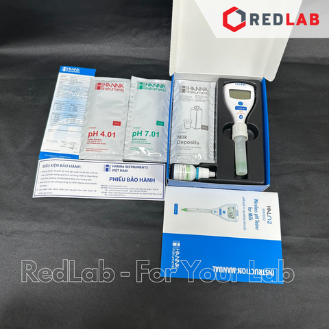 Bút đo pH/nhiệt độ HALO2 Bluetooth trong sữa, HANNA- HI9810342-Redlab