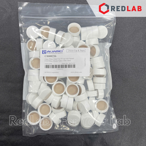 [Bộ 100 cái] ALWSCI Chai thủy tinh vial 40ML 27.5x95mm trắng / nâu + Nắp vặn kín nhựa PP 24-400 septa 1.5mm, có VAT