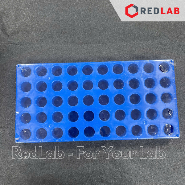 Giá đỡ 50 vị trí cho chai vial 4ml RV002 nhựa PP xanh, có VAT