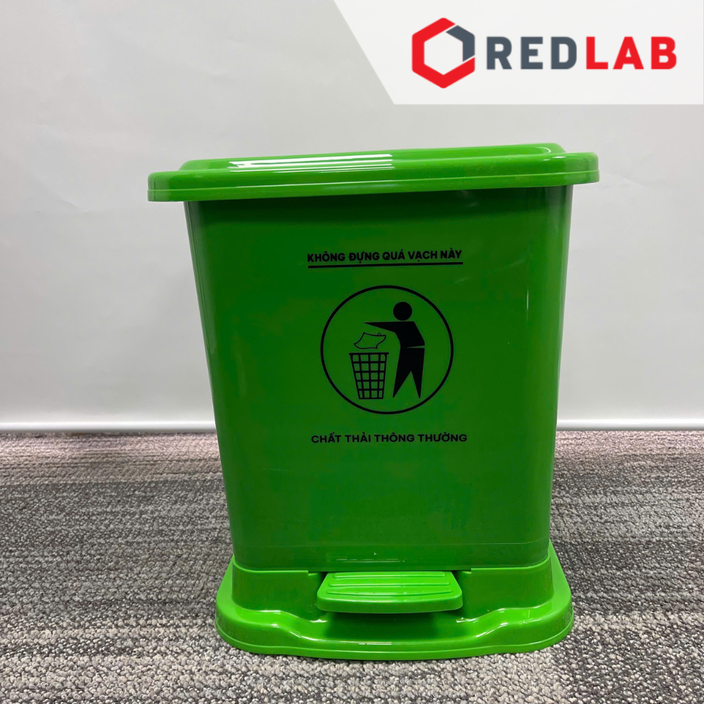 Thùng rác nhựa 8015 xanh lá, size đại 20L: 35*35*42cm, có đạp chân, có VAT