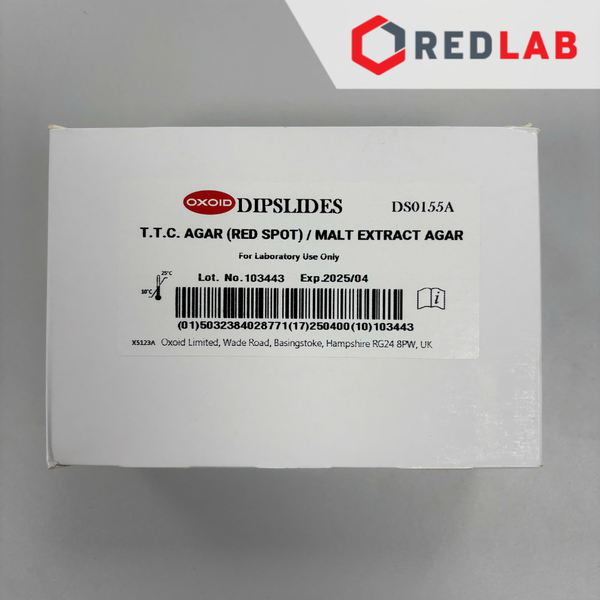 [Hộp 10 ống] Môi trường TTC & malt extract flexi slide OXOID DS0155A, 2 mặt Dip-slides Industrial (Red spot), có VAT