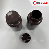 Chai nhựa PP NÂU nắp vặn, miệng rộng ONELAB chịu nhiệt hấp tiệt trùng 121°C, chịu hoá chất tốt