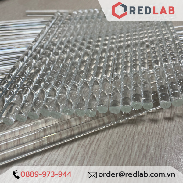 Đũa thuỷ tinh ONELAB Ø 7mm dài 20 25 30 35 40 cm, dùng khuấy mẫu thí nghiệm, mỹ phẩm, có VAT