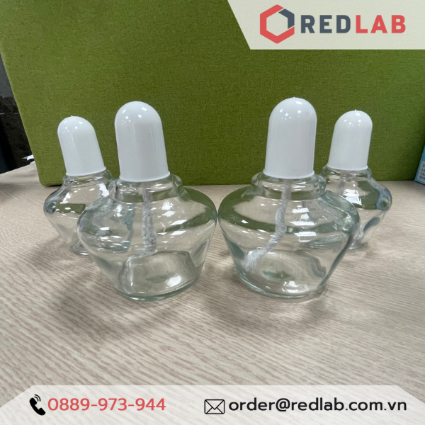 Đèn cồn thủy tinh ONELAB 150ml 250ml dùng đun mẫu thí nghiệm, có sẵn 1 tim đèn, có VAT