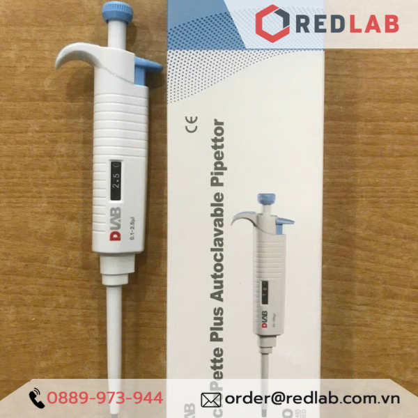 Micropipet hấp tiệt trùng 1 kênh DLAB 0.1-2.5 0.5-10 2-20 5-50 10-100 20-200 50-200 µl 0.1-1 0.2-1 0.5-5 1-10 ml, có VAT