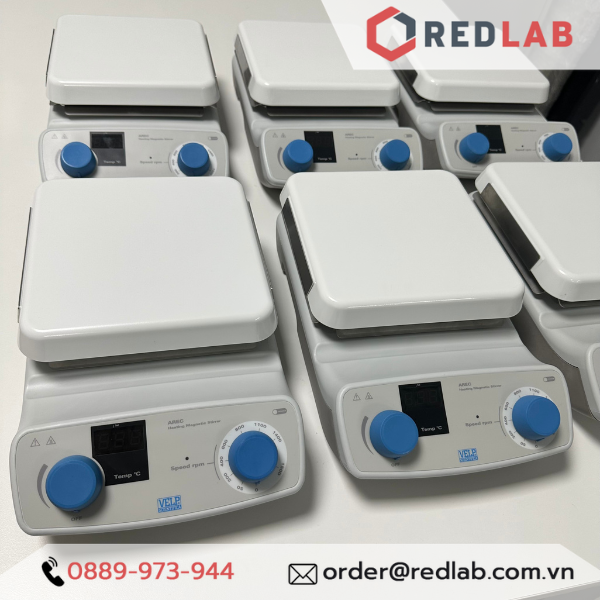 Máy khuấy từ gia nhiệt AREC (F20500551) hãng VELP - Ý, max 1500 vòng/phút 550°C 15 lít (H2O), có VAT