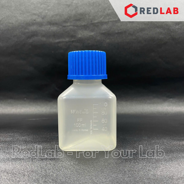 Chai nhựa PP trắng vuông WISD 100 250 500 1000 2000 ml - nắp vặn xanh GL32 GL 45, chịu nhiệt, vạch nổi, có VAT