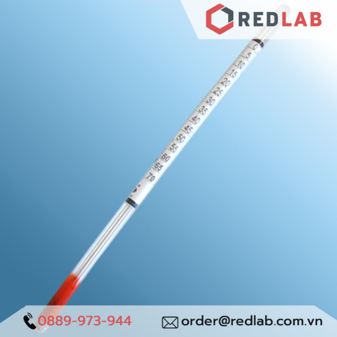 Baume kế 0-70 : 1°Bé Tp 15°C hãng Alla - Pháp code 0400TB070/15-qp - Redlab